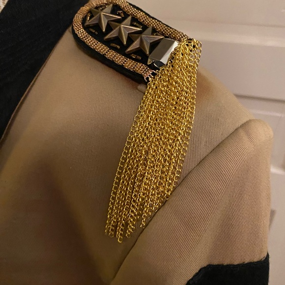 Vintage Gail Dauer khaki tan & black military jacket sz Small 80’s- 90’s READ - Picture 12 of 12